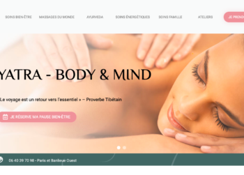 Home page du site Yatra Body&Mind